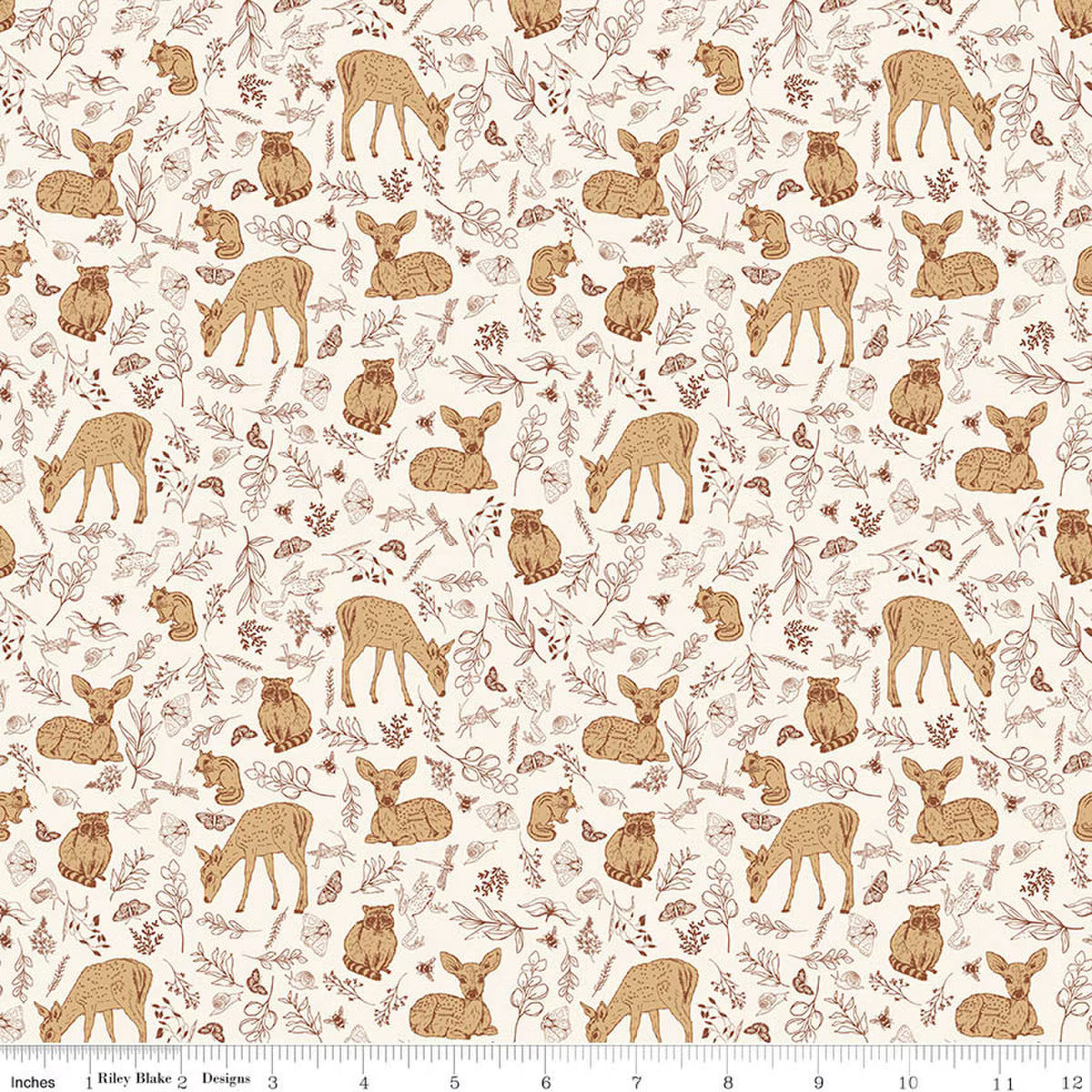Riley Blake The Forest Floor Curious Creatures Linen