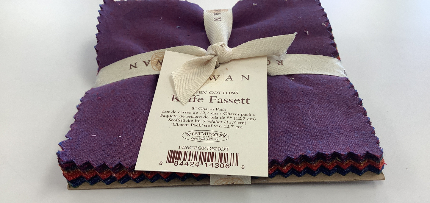 Rowan Kaffe Fassett Dark Woven 5" Charm Pack