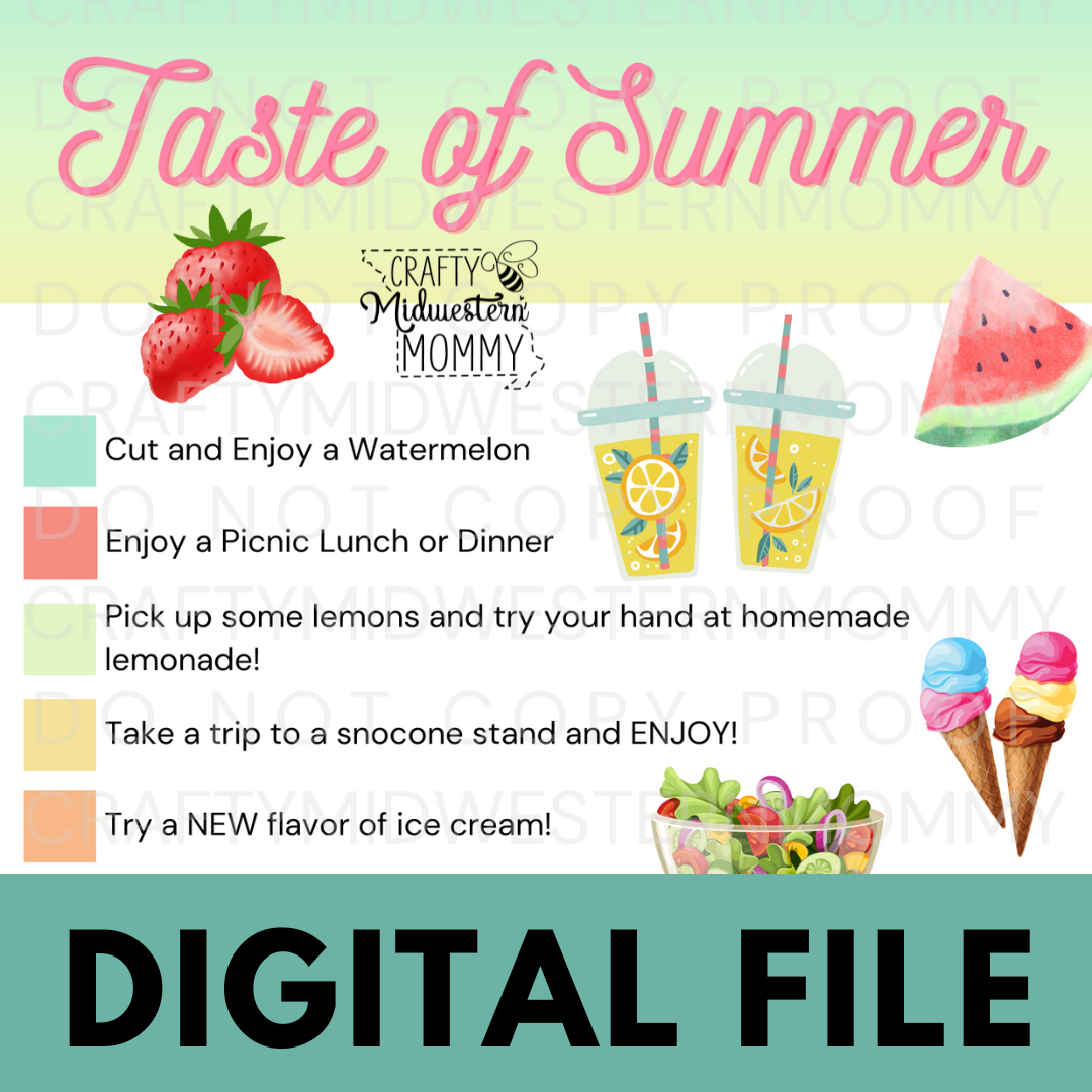 DIGITAL DOWNLOAD Summer Bucket List
