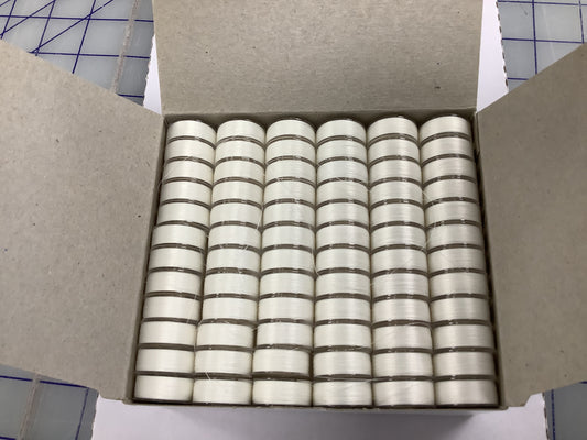 NEB Plastic Sided Machine Embroidery Bobbins - White (144 Bobbins)