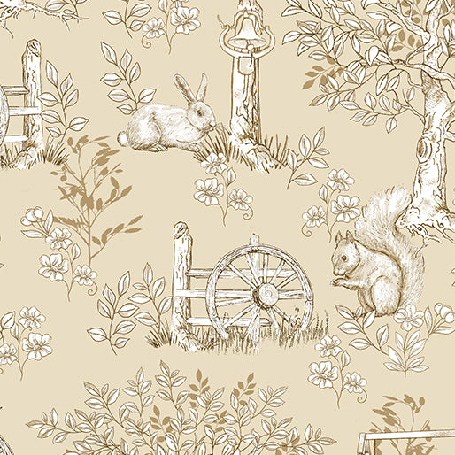 Benartex Fabrics Montgomery Belle Toile Sand