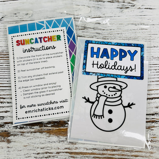 Snowman Suncatcher Sticker Craft Kit For Kids