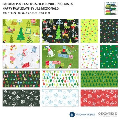 Windham Fabrics - Happy Pawlidays Fat Quarter Bundle by Jill McDonald