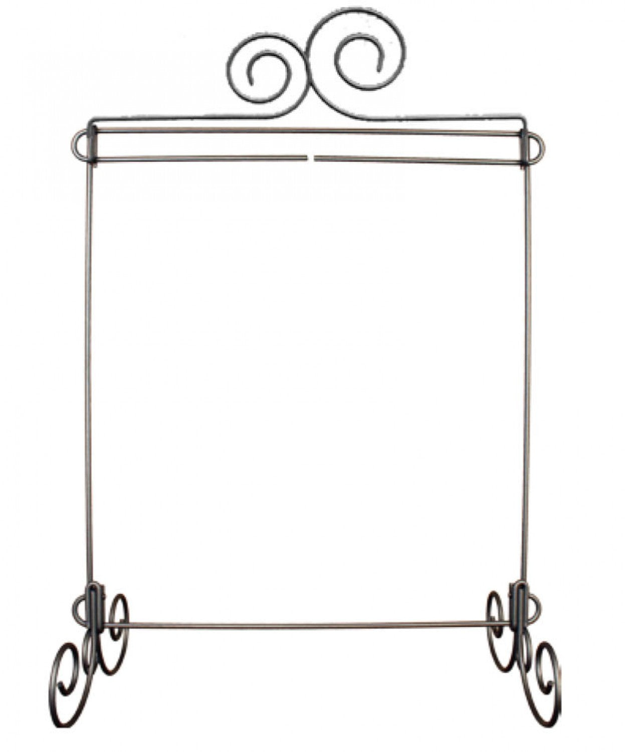Quilt Stand- 12in x 14in Scroll Double Silver Stand-
