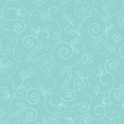 Maywood Studio Cup of Cheer Candy Scroll Aqua MAS10209-Q