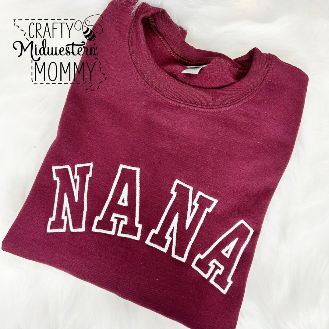 Custom Name Outline Adult Embroidered Sweatshirt