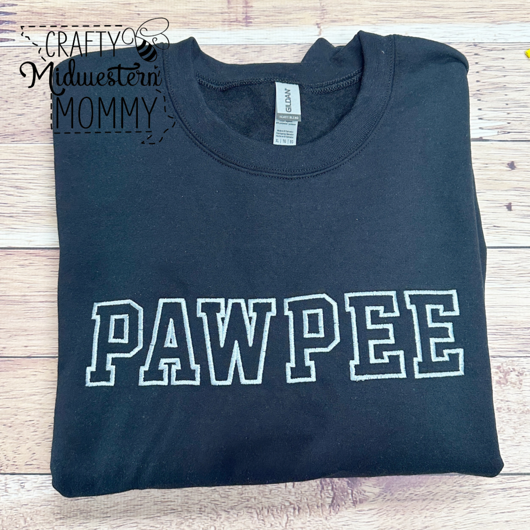 Custom Name Outline Adult Embroidered Sweatshirt