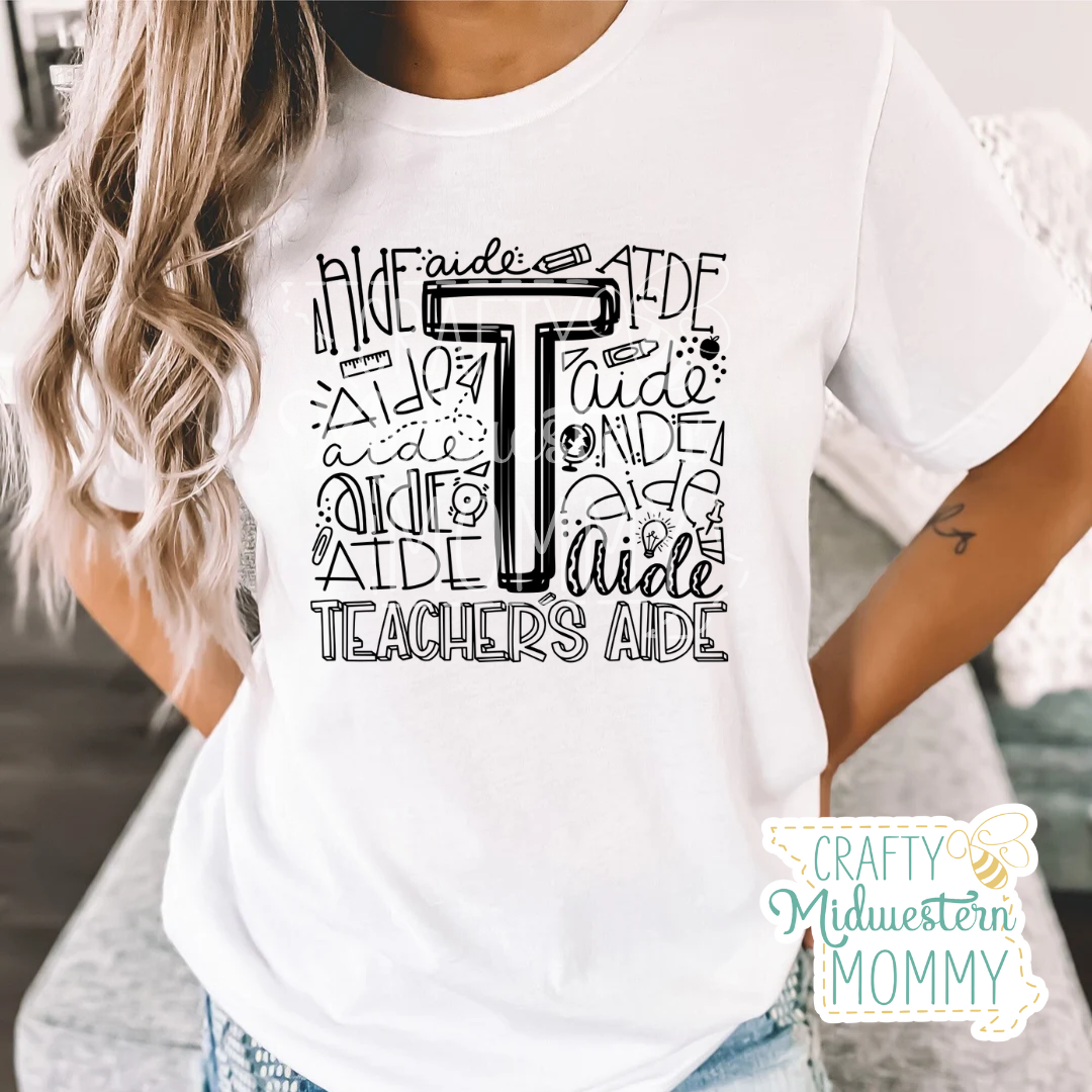 Teacher's Aide Tile Adult Graphic Tee
