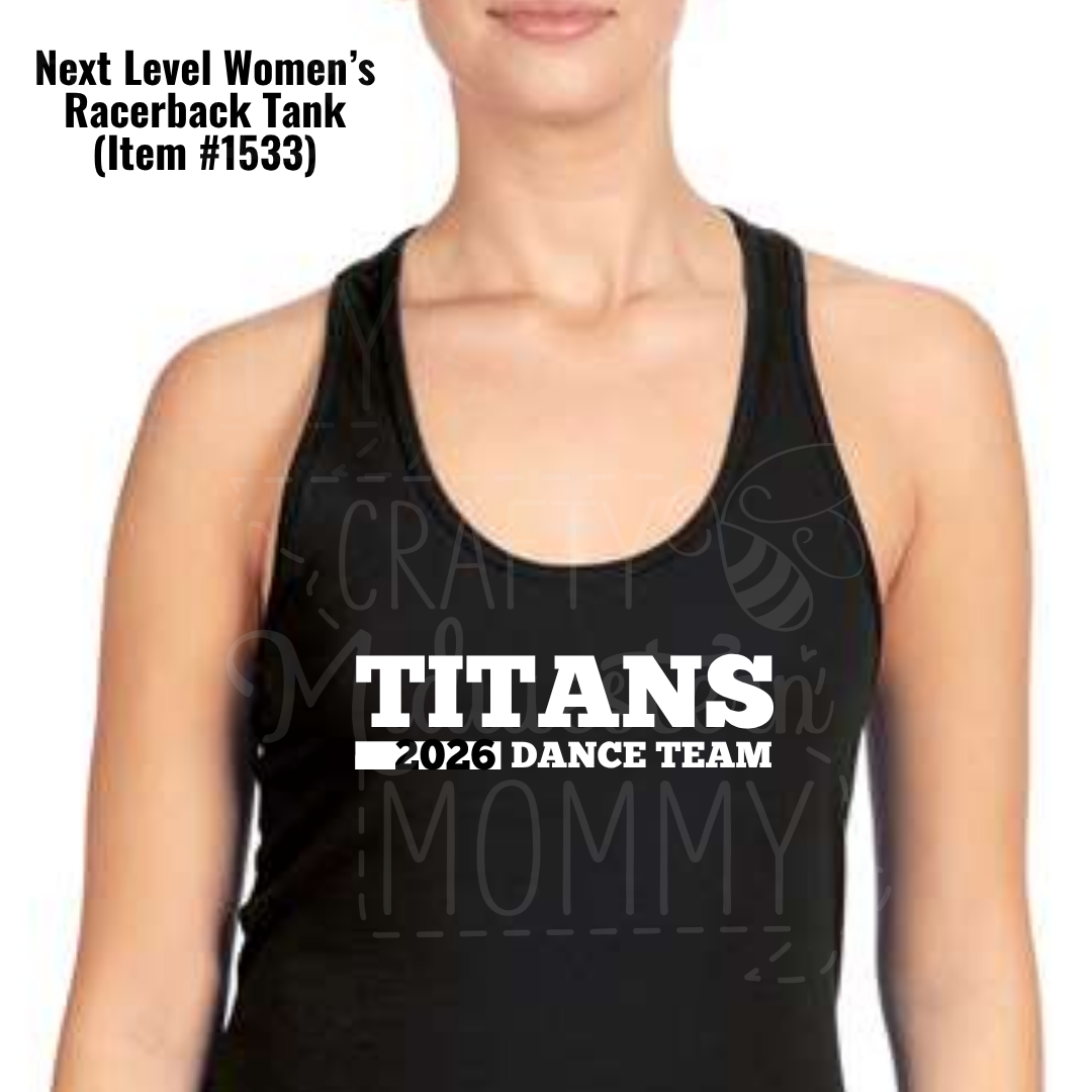 Troy South Middle Titans Dance 2026 Racerback Tank