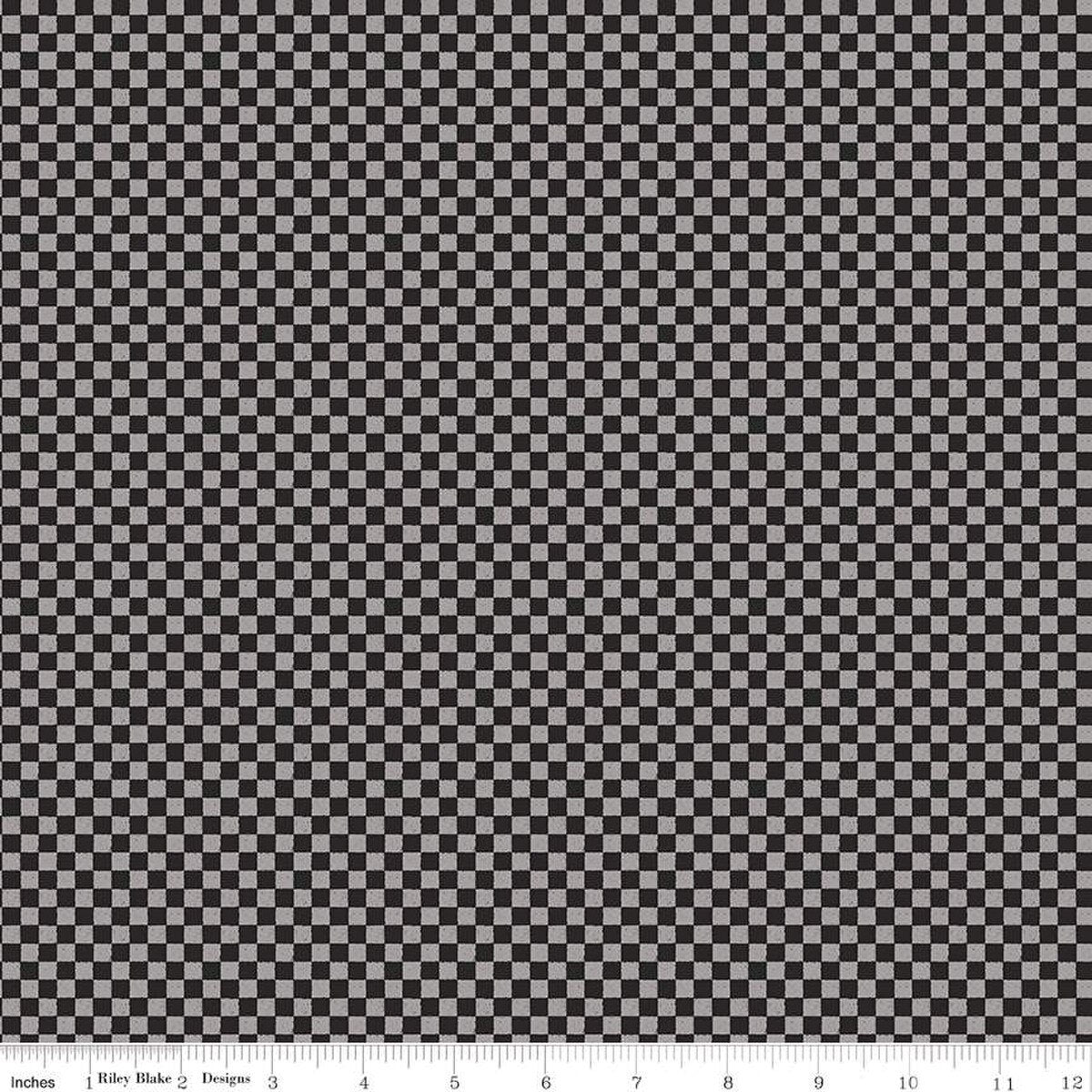 Riley Blake Check Please! 1/4" Tone-on-Tone Check Black
