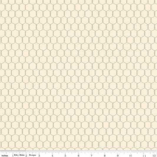 Riley Blake Lil' Farm Friends Chicken Wire Cream