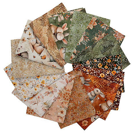 QT Fabrics Snuggle Bunnies Fat Quarter Bundle - 15 Pieces