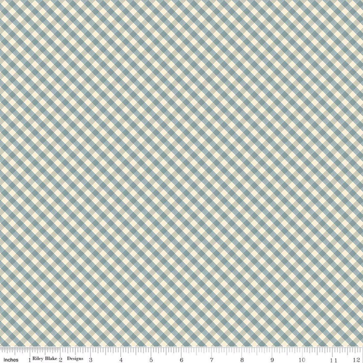 Riley Blake Lil' Farm Friends Gingham Blue