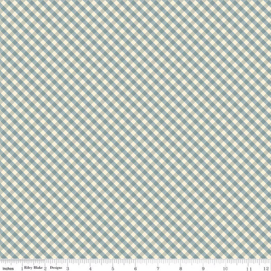 Riley Blake Lil' Farm Friends Gingham Blue