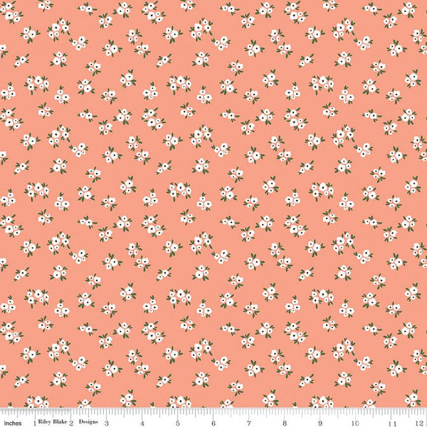 Riley Blake Homemade Blossoms Coral