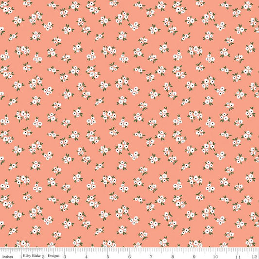 Riley Blake Homemade Blossoms Coral
