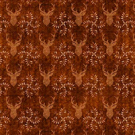 QT Fabrics Big Buck Ridge Lodge Bandanna Rust