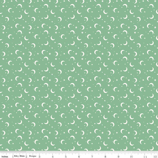 Riley Blake Frank and Friends Moon & Stars Green