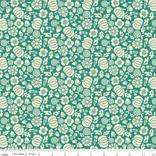 Riley Blake Autumn Afternoon Pumpkins Teal