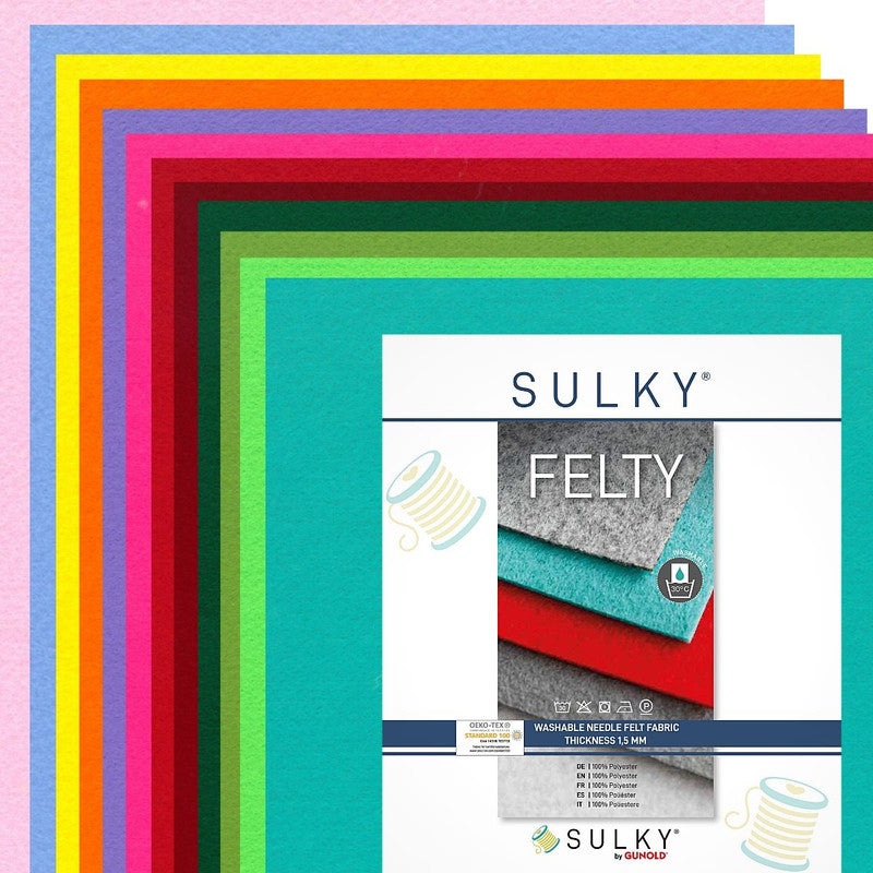 Felty Rainbow Assortment - 12 Sheets - 8" x 11"