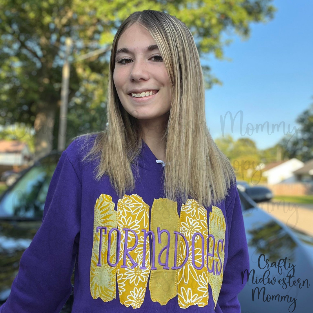 Team Paintbrush Stroke Adult Applique Hoodie