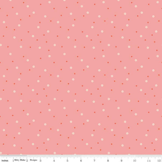 Riley Blake Honeycomb Hill Mini Hexies Coral
