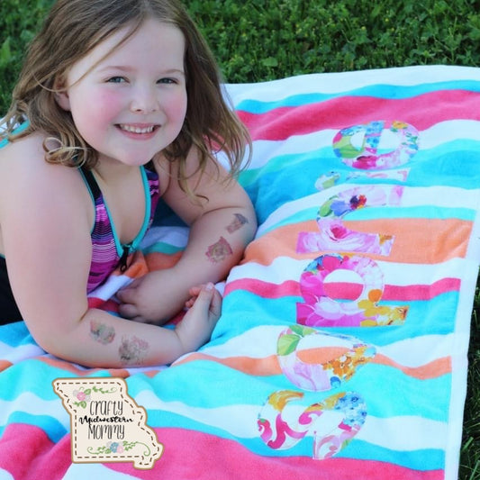 Appliqué Name Beach Towels