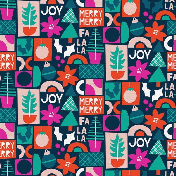 Paintbrush Studio Handmade Holiday Collage Navy