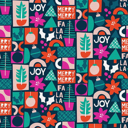 Paintbrush Studio Handmade Holiday Collage Navy