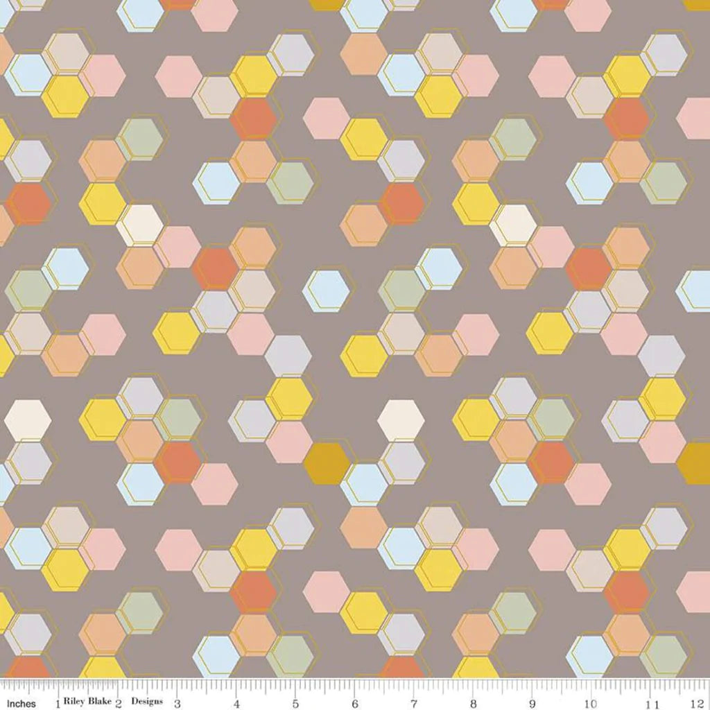Riley Blake Harmony Honeycomb Gray