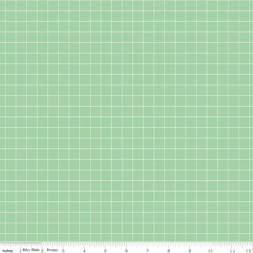 Riley Blake Misty Morning Grid Sweet Pea