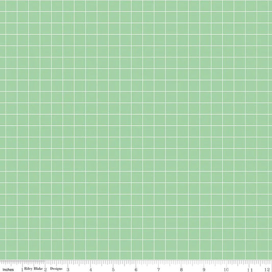 Riley Blake Misty Morning Grid Sweet Pea