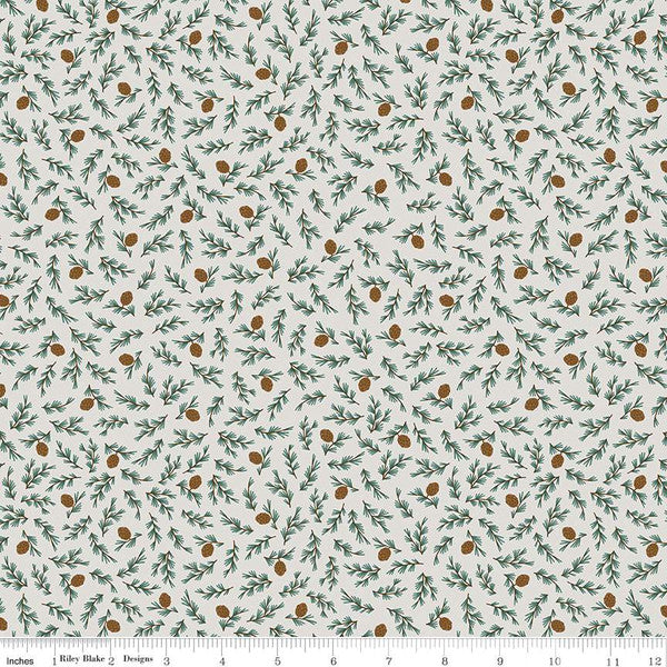 Camp Woodland Pine Cones Off White
