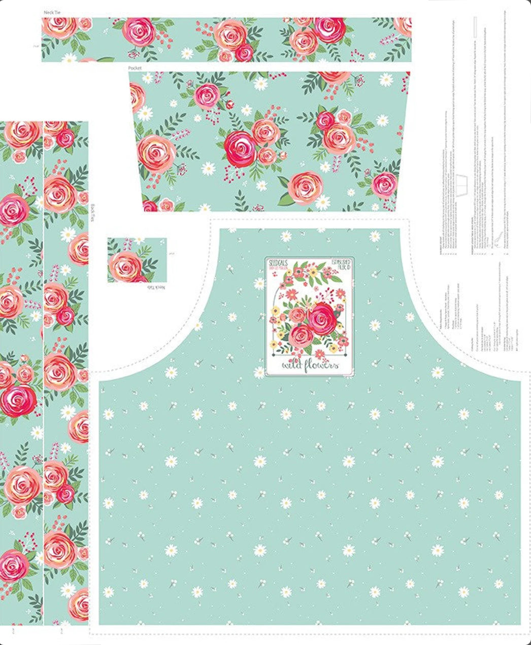 Riley Blake Poppy And Posey Garden Apron Mint
